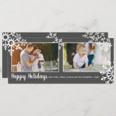 Prettig Kerstfeest Sneeuwvlokken Kerst Foto Kaart (Voorkant / Achterkant)
