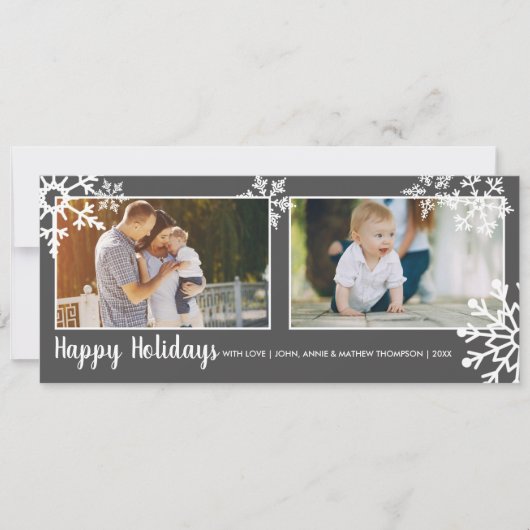 Prettig Kerstfeest Sneeuwvlokken Kerst Foto Kaart (Voorkant)