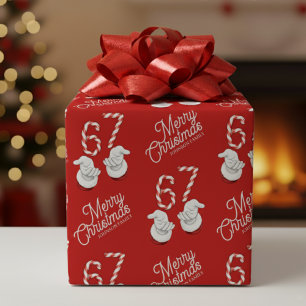 Prettig kerstfeest snoepstok 6-7 Meme patroon Cadeaupapier