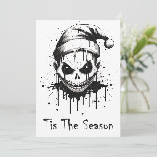 Prettig kerstfeest Spoky Gotische Horror Feestdagenkaart (Staand voorkant)