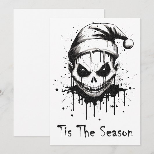 Prettig kerstfeest Spookachtige gotische horror Feestdagenkaart (Voorkant / Achterkant)