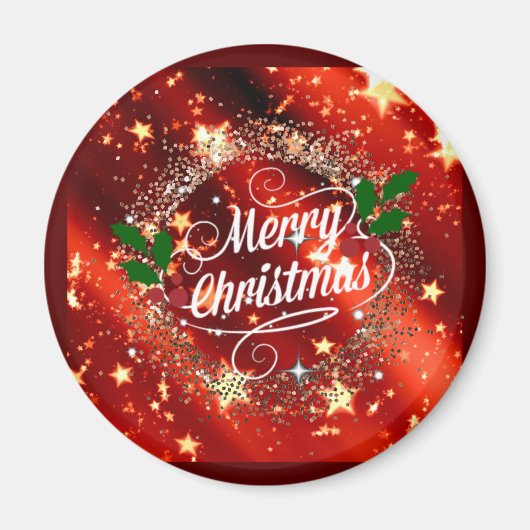 Prettig kerstfeest, sprankel en glans magneet (Voorkant)