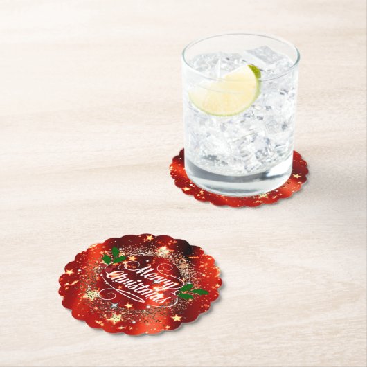 Prettig kerstfeest, sprankel en glinster kartonnen onderzetters (Insitu)