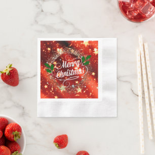 Prettig kerstfeest, sprankel en glinster servet