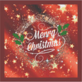 Prettig kerstfeest, sprankelend rood en goud ontwe sticker (Voorkant)