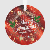 Prettig kerstfeest, sprankelend rood en goud, ornament (achterkant)