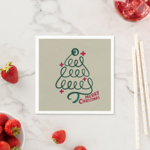 Prettig kerstfeest Stethoscoop CNA Medewerker Servet