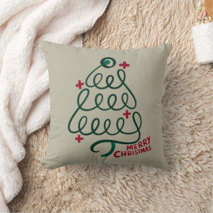 Prettig kerstfeest Stethoscoop CNA Medische Werker Kussen