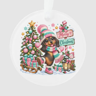 Prettig kerstfeest takshond ornament