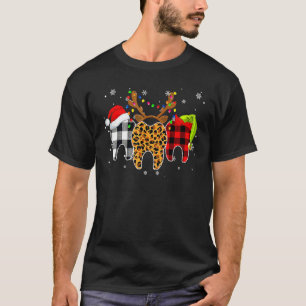 Prettig kerstfeest Tand kostuum Tandheelkundig ass T-shirt