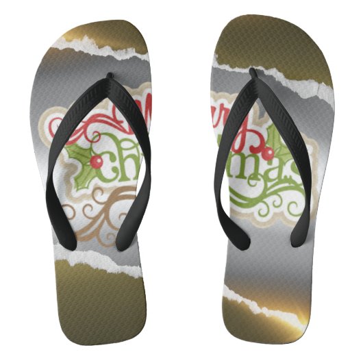 Prettig kerstfeest teenslippers (Voetbed)
