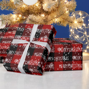 PRETTIG KERSTFEEST Tekst en Sneeuwvlokken Cadeaupapier