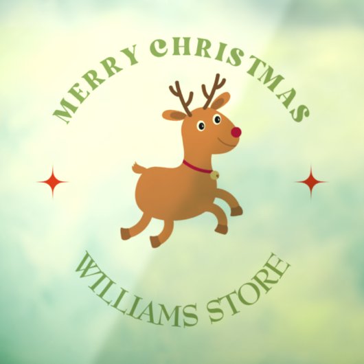 Prettig kerstfeest tekst rendier wit raamsticker (Vel 3)