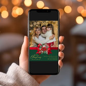 Prettig kerstfeest Trendy Eén-foto kerstkaart Folie Feestdagenkaart