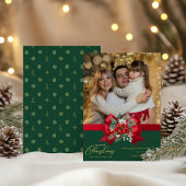 Prettig kerstfeest Trendy Eén-foto kerstkaart Folie Feestdagenkaart