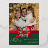 Prettig kerstfeest Trendy Eén-foto kerstkaart Folie Feestdagenkaart (Voorkant)