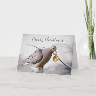 Prettig kerstfeest Treurduif en Ornament Feestdagen Kaart