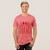 Prettig kerstfeest Tri-Blend shirt (Voorkant volledig)