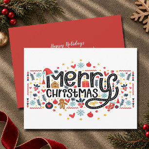 Prettig kerstfeest typografie feestdagenkaart