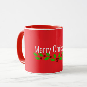 Prettig kerstfeest, vakantie rood, mok