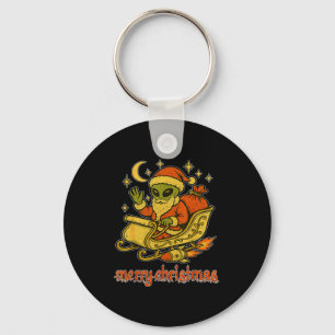 Prettig kerstfeest van Alien Kerstman en zijn kosm Sleutelhanger