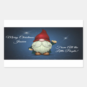 Prettig kerstfeest van alle kleine mensen rechthoekige sticker