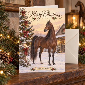 Prettig kerstfeest van de Barn American Saddlebred Kaart