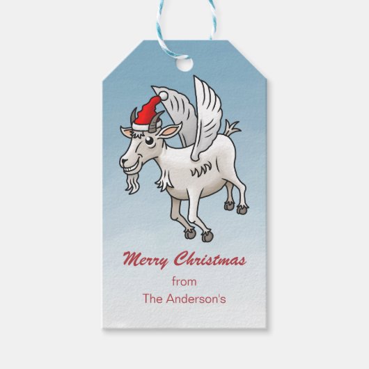Prettig kerstfeest van de Geit Cadeaulabel (Voorkant)