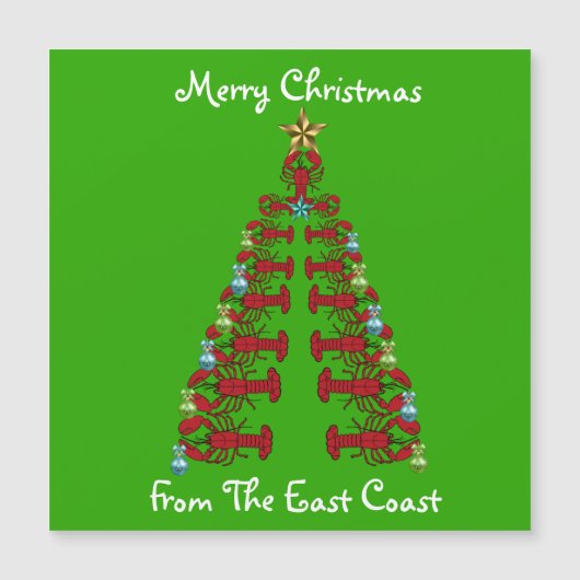 Prettig kerstfeest van de oostkust kreeft boom (Voorkant)