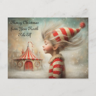 Prettig Kerstfeest van je Noorder Elf Schattig Feestdagenkaart