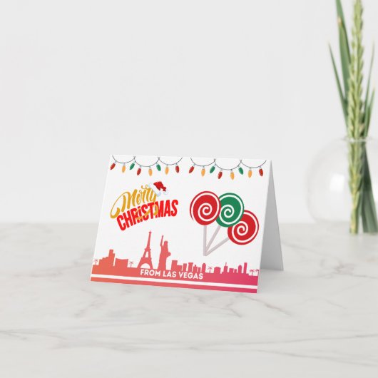 Prettig Kerstfeest van Las Vegas Kaarten (Voorkant)