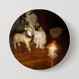 Prettig kerstfeest van Mable pin-back knoop Ronde Button 7,6 Cm