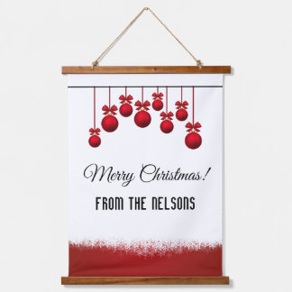 Prettig Kerstfeest van NAAM KOMT HIER Hangend Wandkleed
