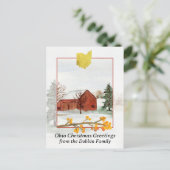 Prettig kerstfeest van Ohio Red Barn Persoonlijk Feestdagenkaart (Staand voorkant)