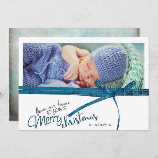 Prettig Kerstfeest Van Ons Thuis Naar Jullie Feestdagenkaart (Voorkant / Achterkant)