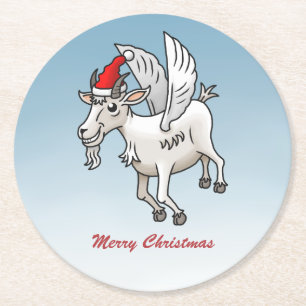 Prettig kerstfeest van The Flying Goat Ronde Kartonnen Onderzetter