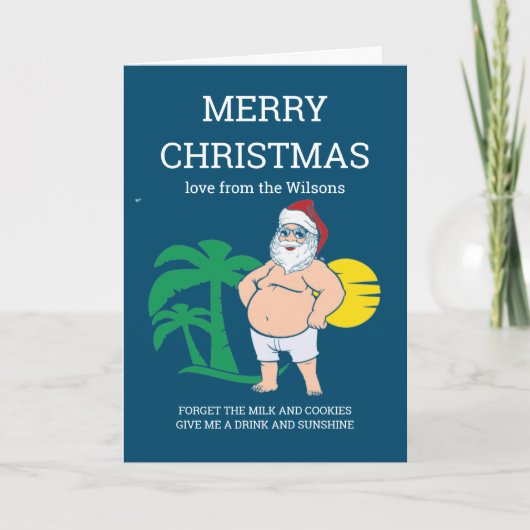 Prettig kerstfeest vanaf het strand kaart (Voorkant)