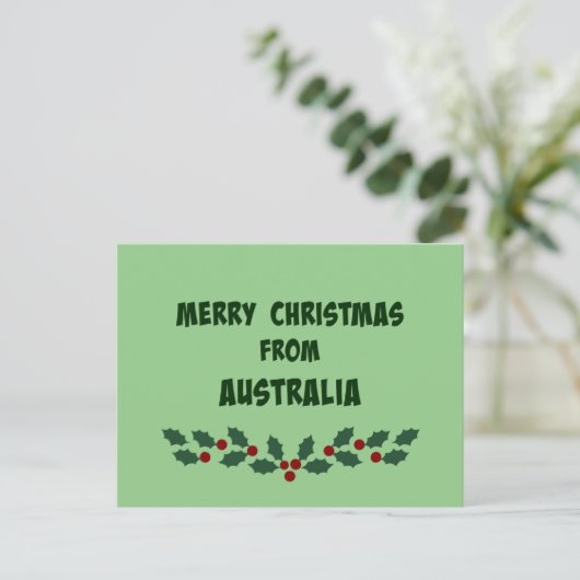 Prettig kerstfeest vanuit Australië Feestdagenkaart (Staand voorkant)