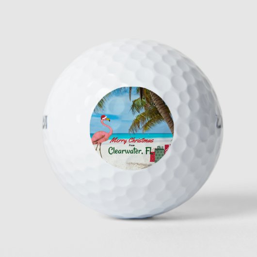 Prettig kerstfeest vanuit Clearwater, FL Golfballen (Voorkant)