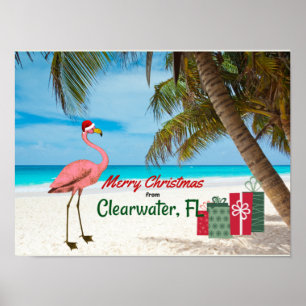 Prettig kerstfeest vanuit Clearwater, FL Poster