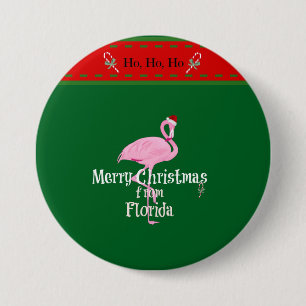 Prettig kerstfeest vanuit Florida Ronde Button 7,6 Cm