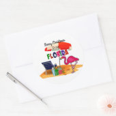 Prettig kerstfeest vanuit Florida Ronde Sticker (Envelop)