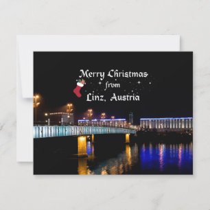 Prettig kerstfeest vanuit Linz, Oostenrijk Kaart