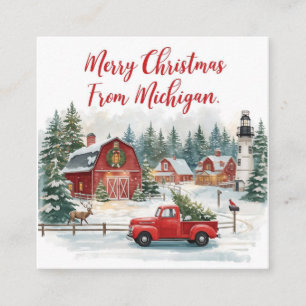 Prettig kerstfeest vanuit Michigan – Knus winter Vierkante Visitekaartje