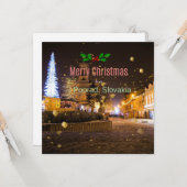 Prettig kerstfeest vanuit Poprad, Slowakije  Kaart (Voorkant / Achterkant in situ)