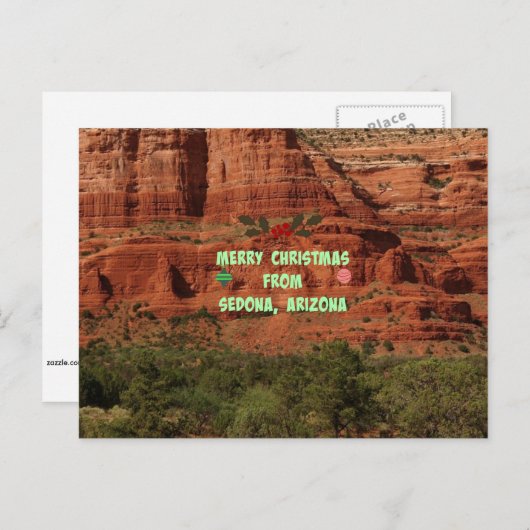 Prettig kerstfeest vanuit Sedona, Arizona Feestdagenkaart (Voorkant / Achterkant)