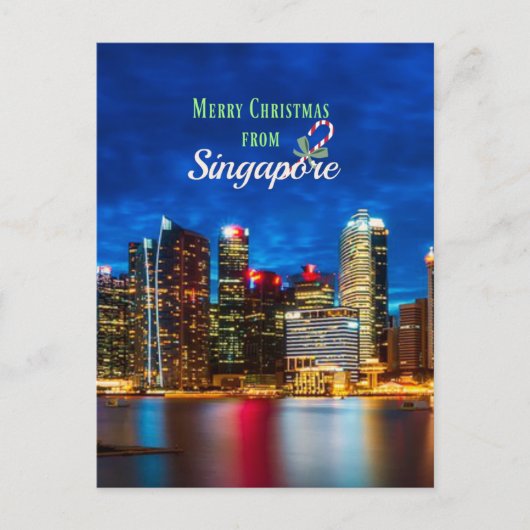 Prettig kerstfeest vanuit Singapore Briefkaart (Voorkant)