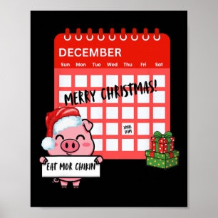 Prettig kerstfeest Varken Kerstmis Kerstkalender L Poster