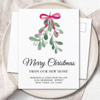 Prettig kerstfeest verhuizing aankondiging nieuwe 