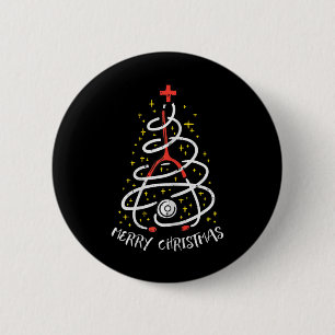 Prettig kerstfeest Verpleegster Kerst scrubtop vro Ronde Button 5,7 Cm